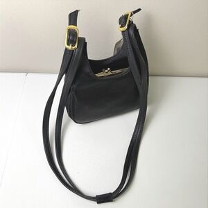 Coletta A. Black Minimalist Shoulder Bag Adjustable Leather Strap NWT